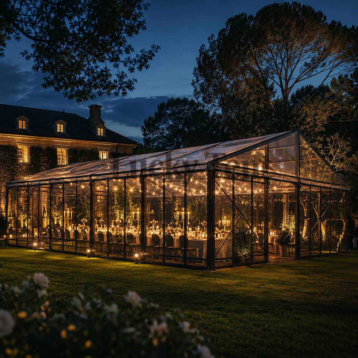 Luxury Fashion Customized Party Marquee Event Black Aluminum Frame 300 PeopleWedding Tent for Sale WPT003