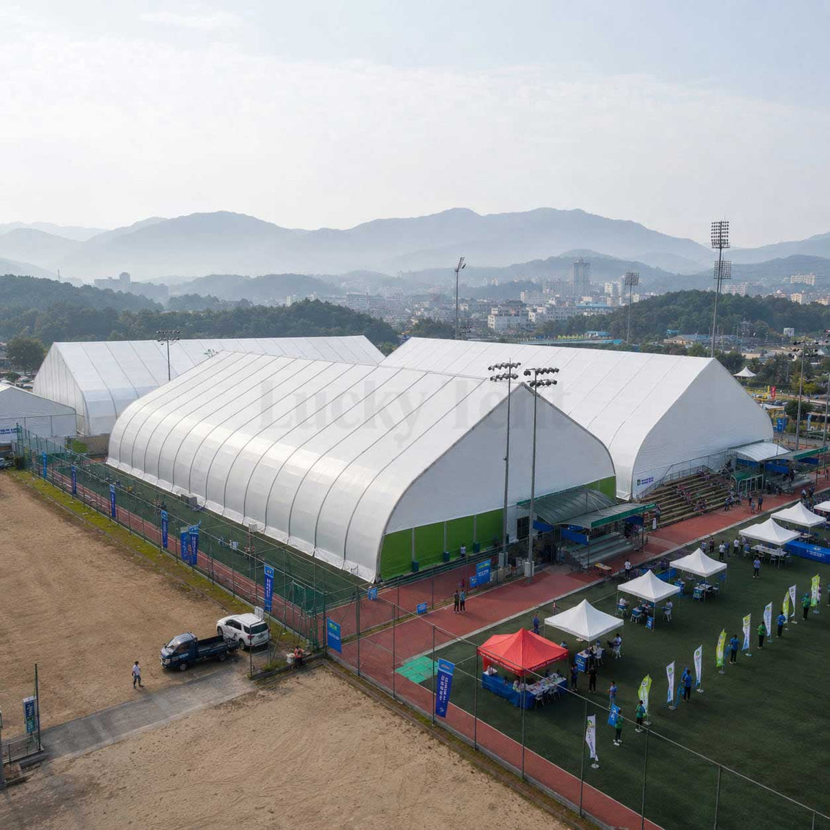 Outdoor Permanent Strong Frame Structure Marquee Tents Sport Court Cover Shading Tent for Outdoor Sport Event TFS003