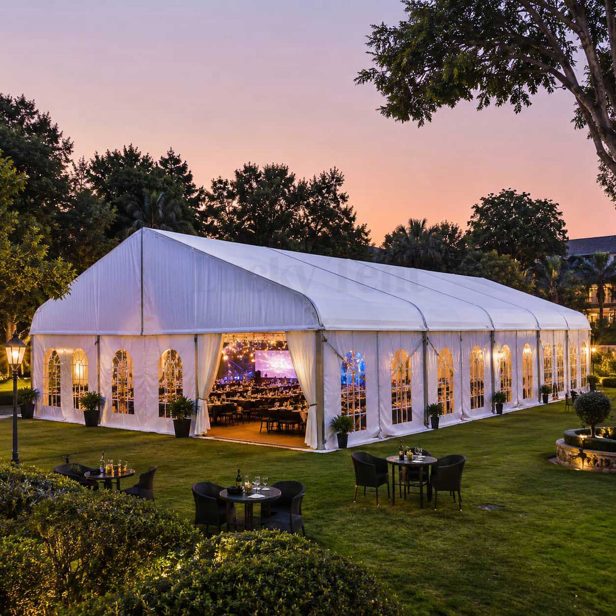 15m Width Aluminum Structure Wedding Marquee Curved Roof Outdoor Party Tent for 500 1000 People TFS005
