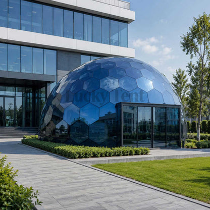 Family Resort Tent Restaurant Room Aluminium Structure Geodesic Hexagon Glass Dome House for Party GDH001