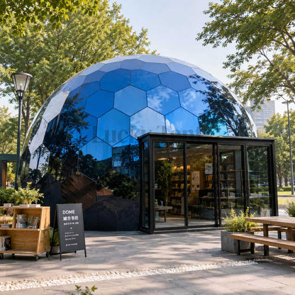 Family Resort Tent Restaurant Room Aluminium Structure Geodesic Hexagon Glass Dome House for Party GDH001