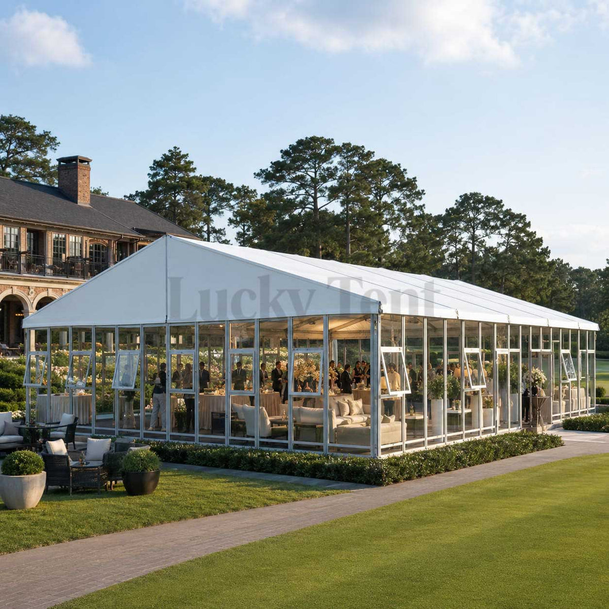 500 People Party Marquee Event Luxury Outdoor Wedding Tent with Glass wall WPT001