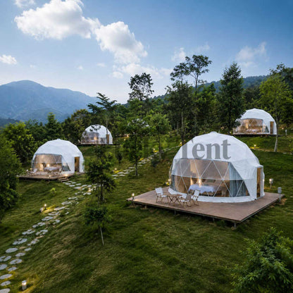 hot sale prefabricated house hotel room 6m dome tent for accommodation DT002