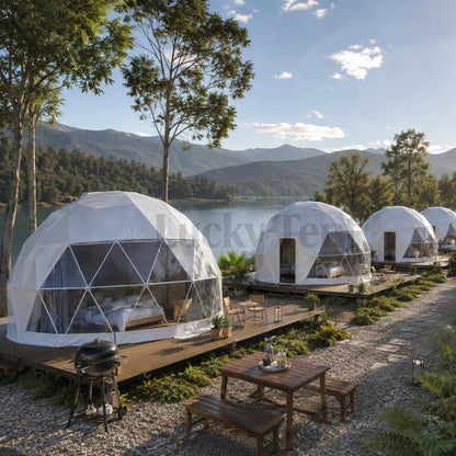 hot sale prefabricated house hotel room 6m dome tent for accommodation DT002