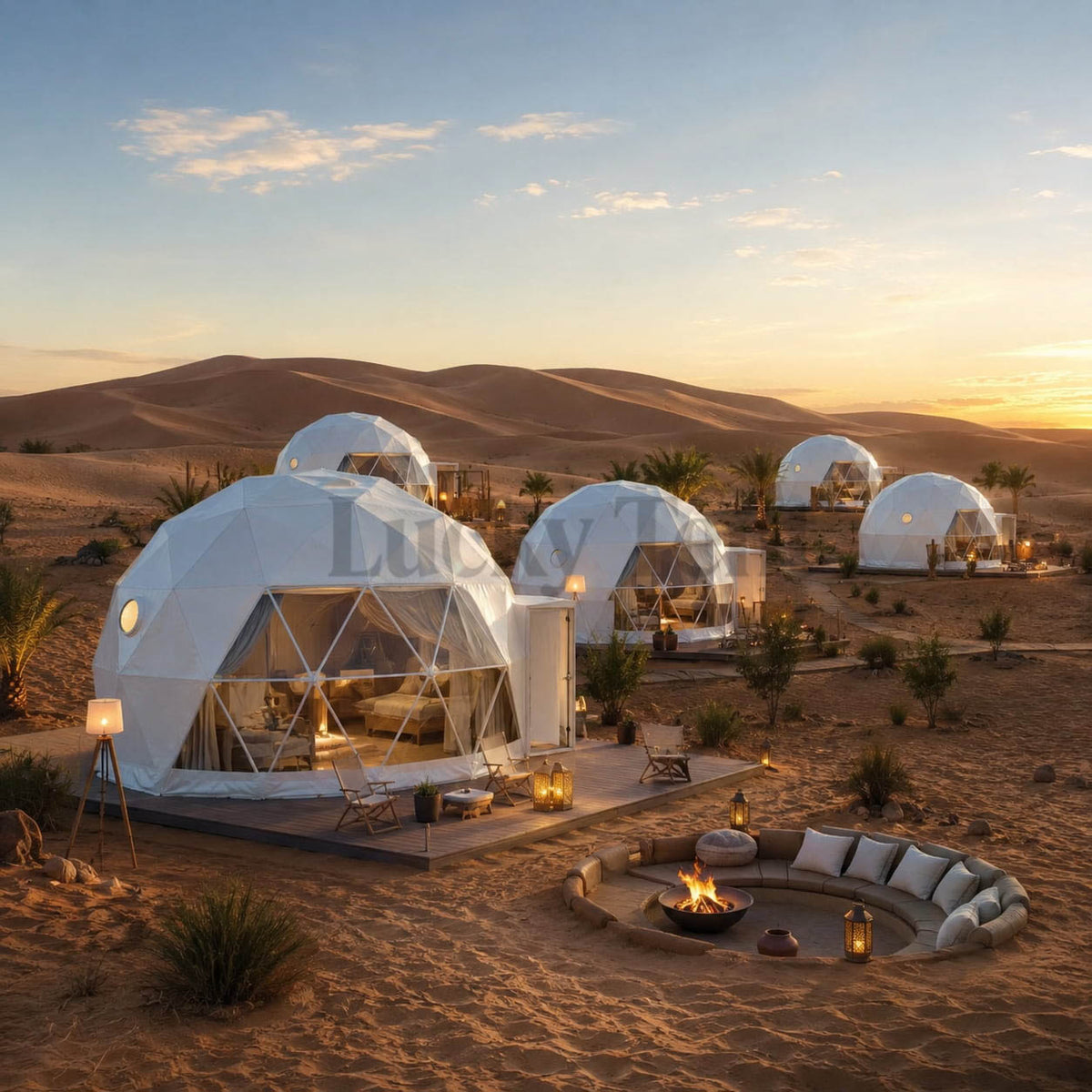 hot sale prefabricated house hotel room 6m dome tent for accommodation DT002