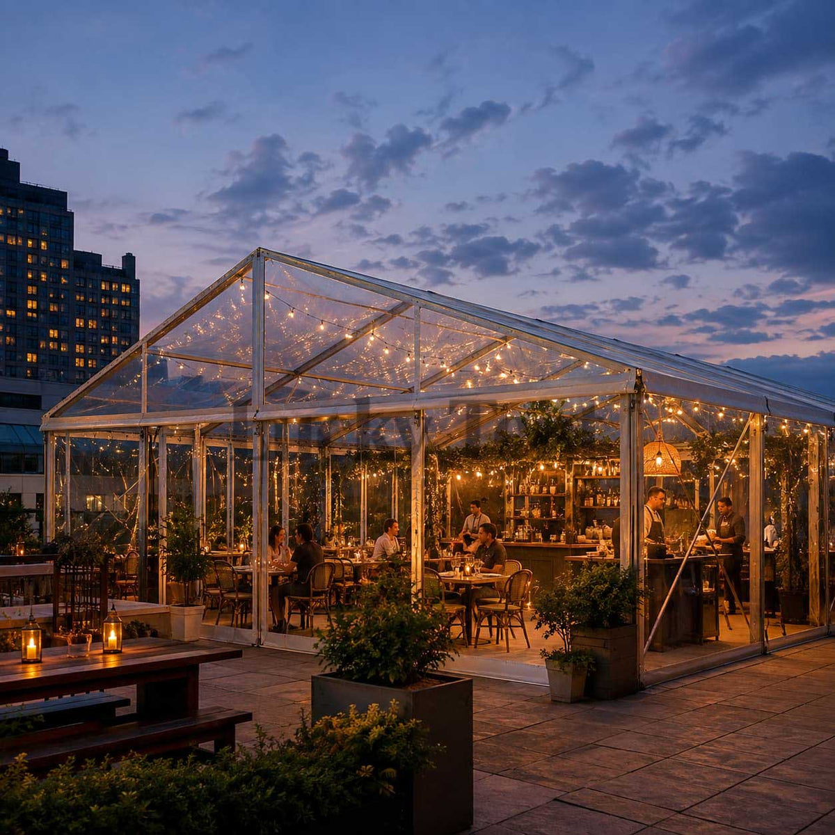 Temporary Canopy 300 Guest Elegant Outdoor Transparent Clear Wedding Marquee Tent for Sale WPT002