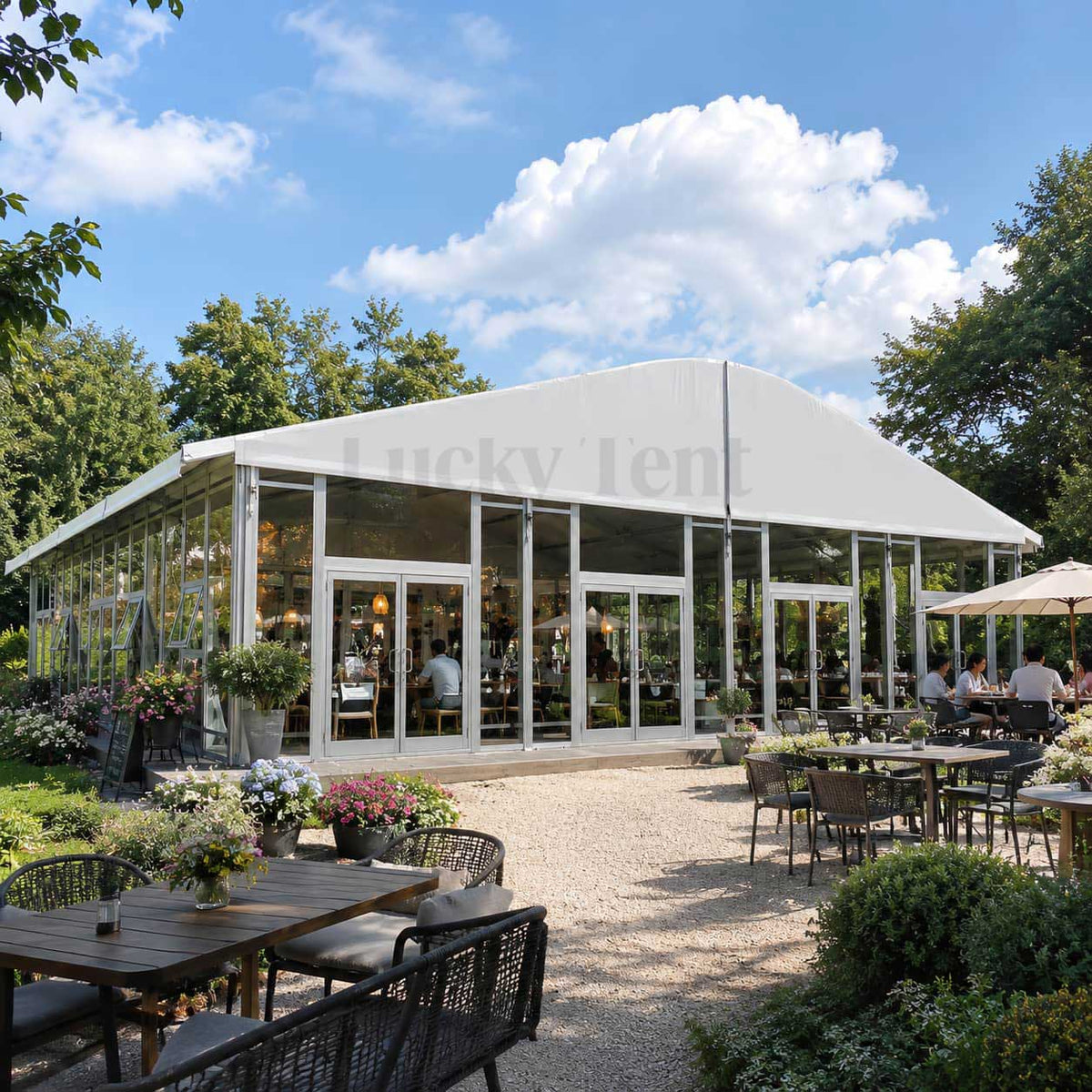 Heavy Duty 20x40 Waterproof Outdoor Curved Tent for Trade Fair Events and Conference Halls-Indoor Application CT003