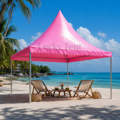 Hot sale factory price south africa pink 5x5m pagoda with church windows PT004