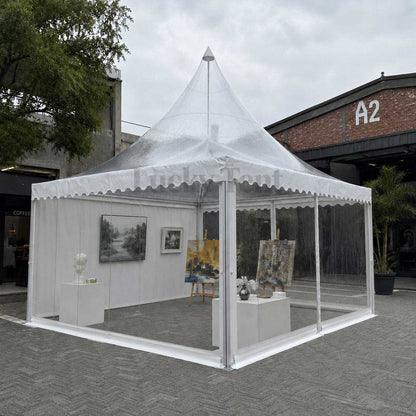 Malaysia custom canopy fireproof  Transparent pvc wedding pagoda tents PT005