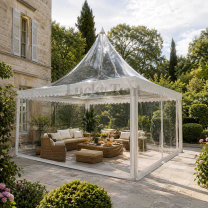 Malaysia custom canopy fireproof  Transparent pvc wedding pagoda tents PT005