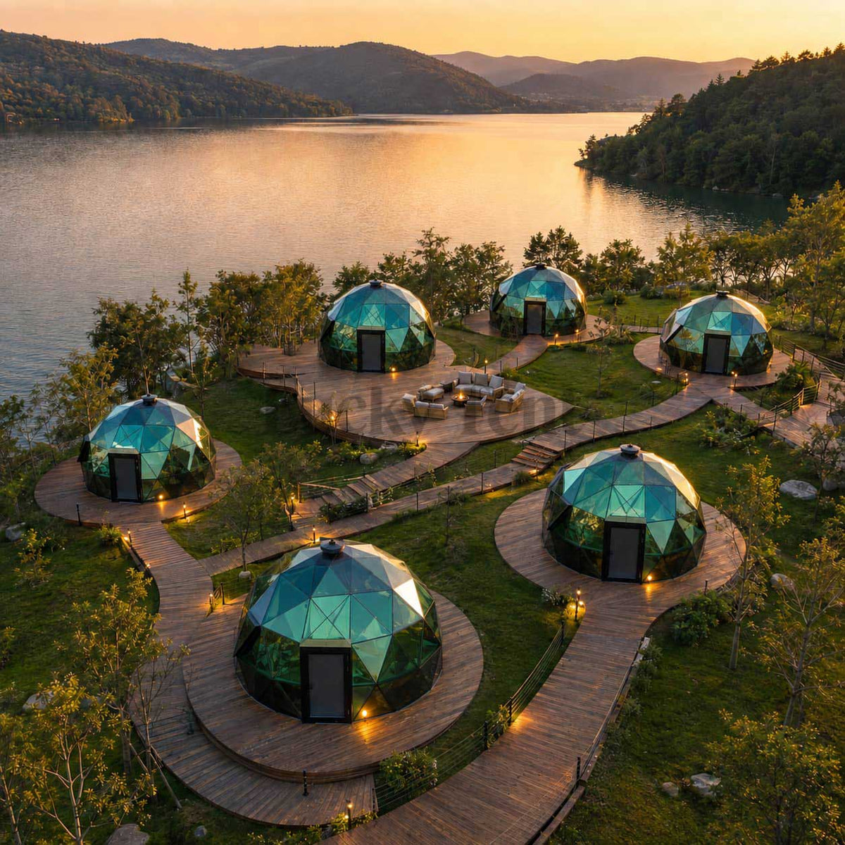 Custom High Quality Outdoor  Glass Dome Tent with Thermal Insulation Glass House for Party Events Resort Hotel GDH006