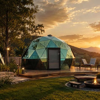 Custom High Quality Outdoor  Glass Dome Tent with Thermal Insulation Glass House for Party Events Resort Hotel GDH006