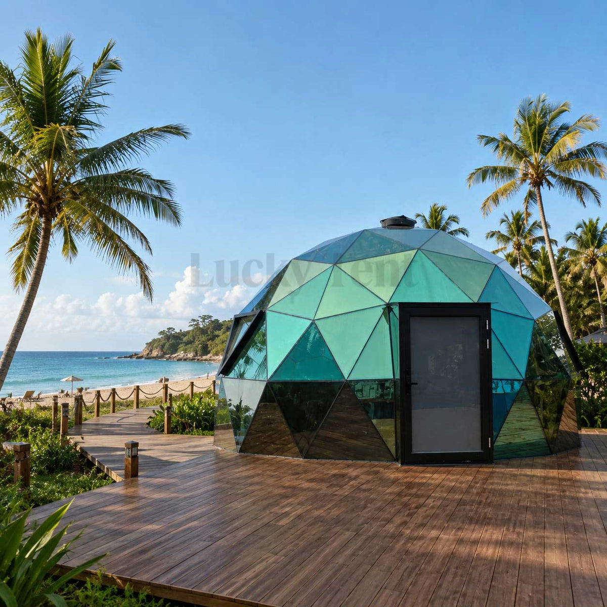 Custom High Quality Outdoor  Glass Dome Tent with Thermal Insulation Glass House for Party Events Resort Hotel GDH006
