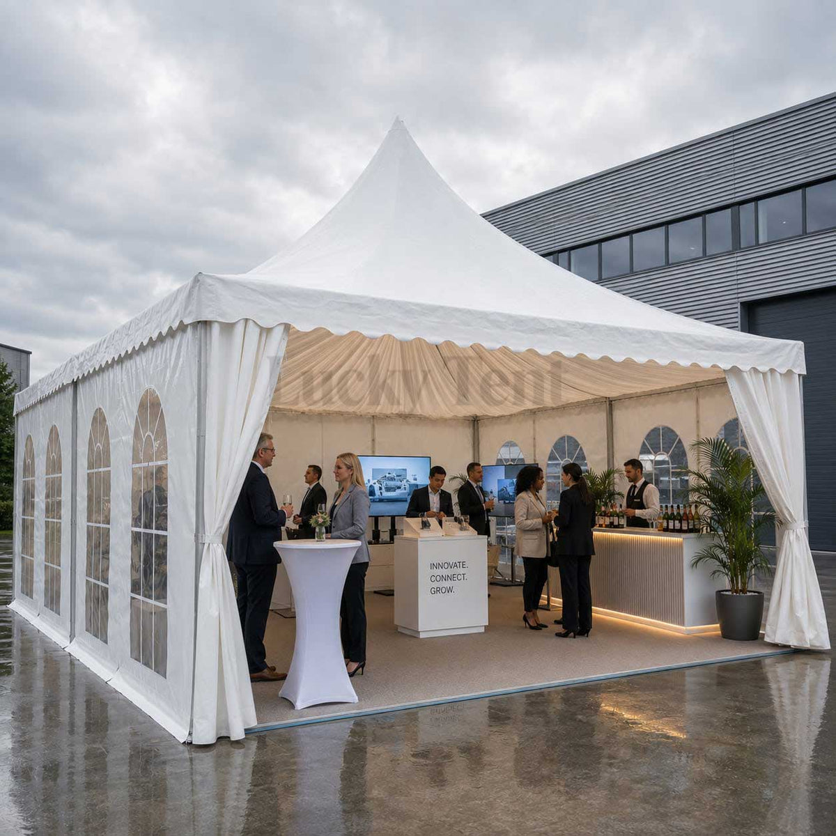 outdoor durable large exhibition booth 10x10m pagoda tent with lining decoration PT008