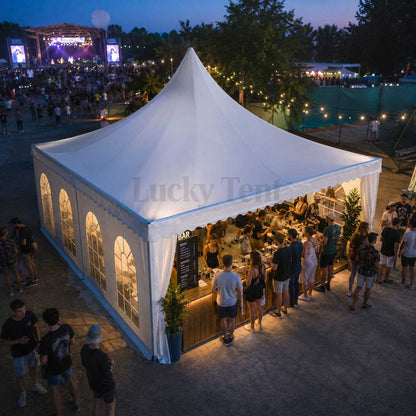 outdoor durable large exhibition booth 10x10m pagoda tent with lining decoration PT008