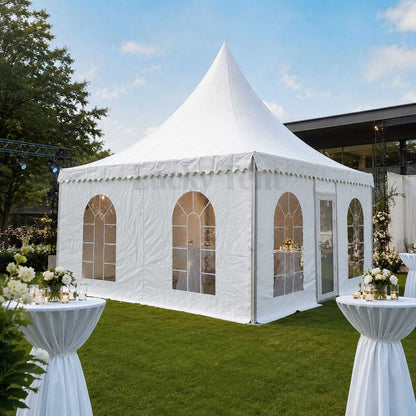 White PVC Canopy Event Outoor Pagoda Tent With Glass Door PT009