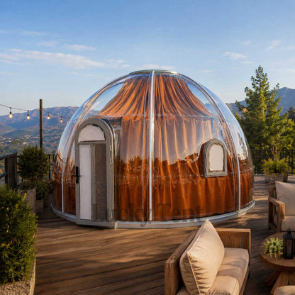Full Transparent House Factory Price Glamping Outdoor Coffee Shop Assembled PC Dome Tent Igloo PC001