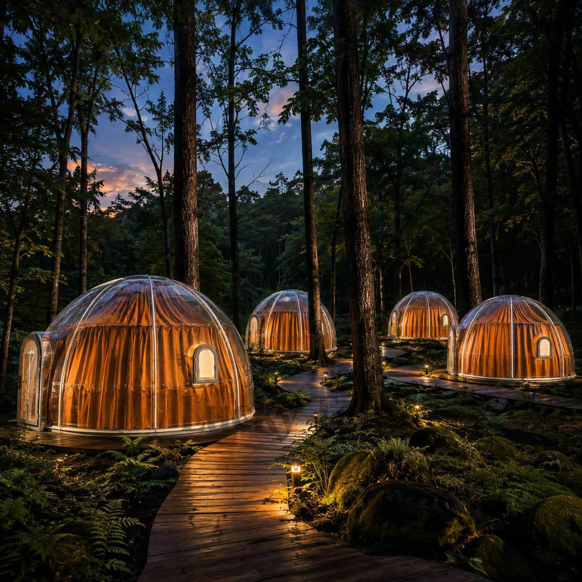 Full Transparent House Factory Price Glamping Outdoor Coffee Shop Assembled PC Dome Tent Igloo PC001
