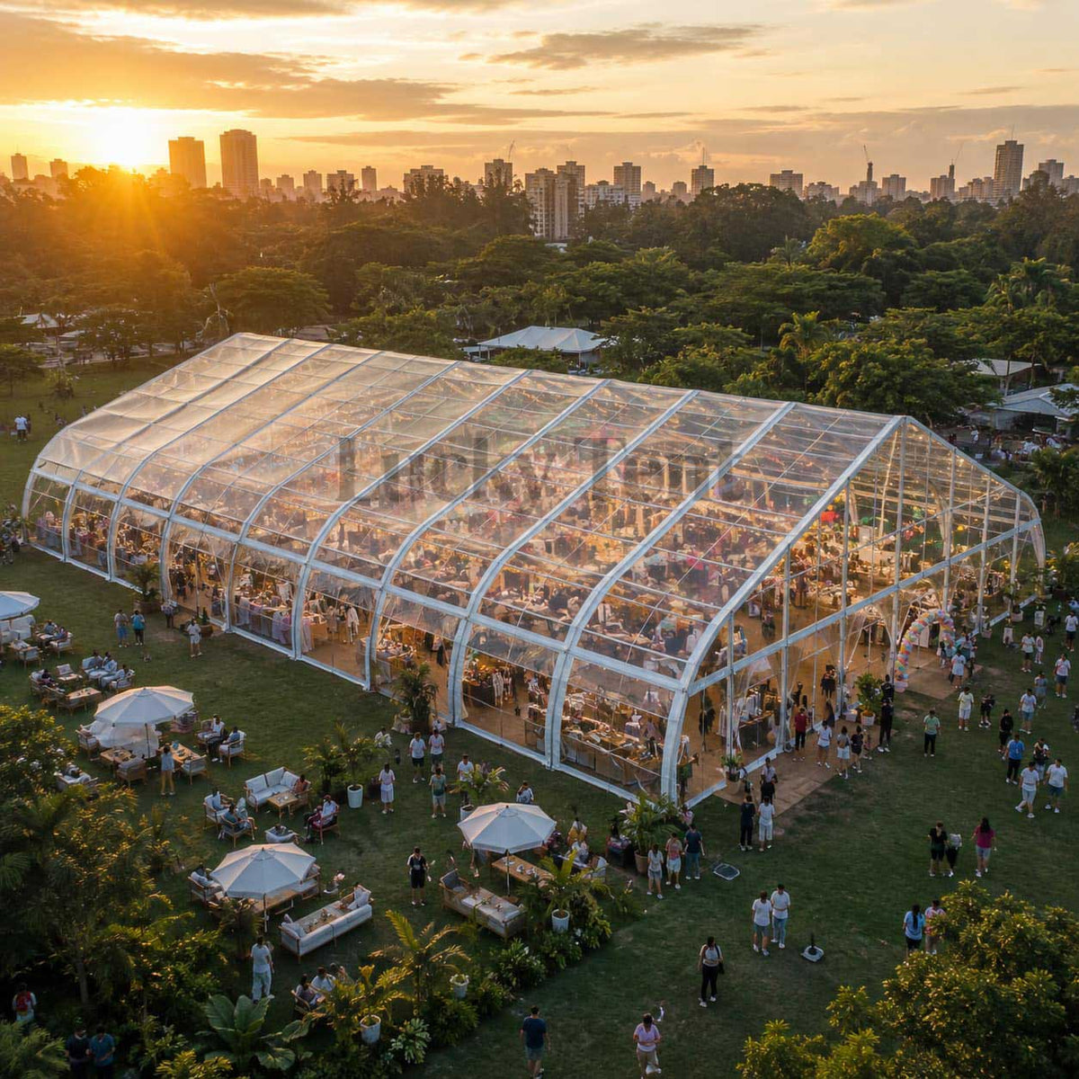 Large Clear Span TFS Curved Transparent Wedding Aluminum Tents for 800-1000 People TFS001