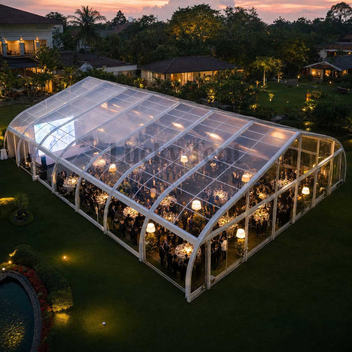Large Clear Span TFS Curved Transparent Wedding Aluminum Tents for 800-1000 People TFS001