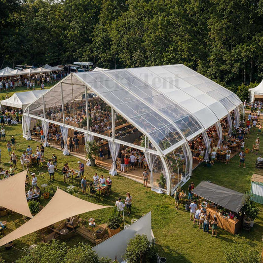 Large Clear Span Marquee Wedding Hall Party Event TFS Curved Tent with Lining Decoration TFS004